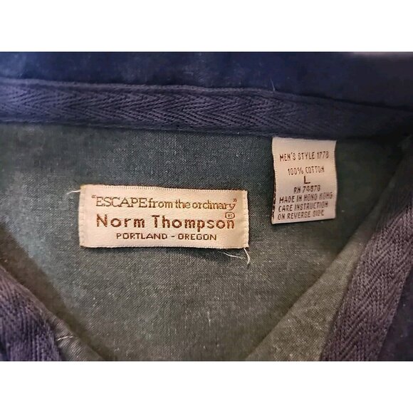 NICE Vintage Norm Thompson Long Sleeve Pullover Polo Stripe Size Large Cotton - Picture 3 of 7